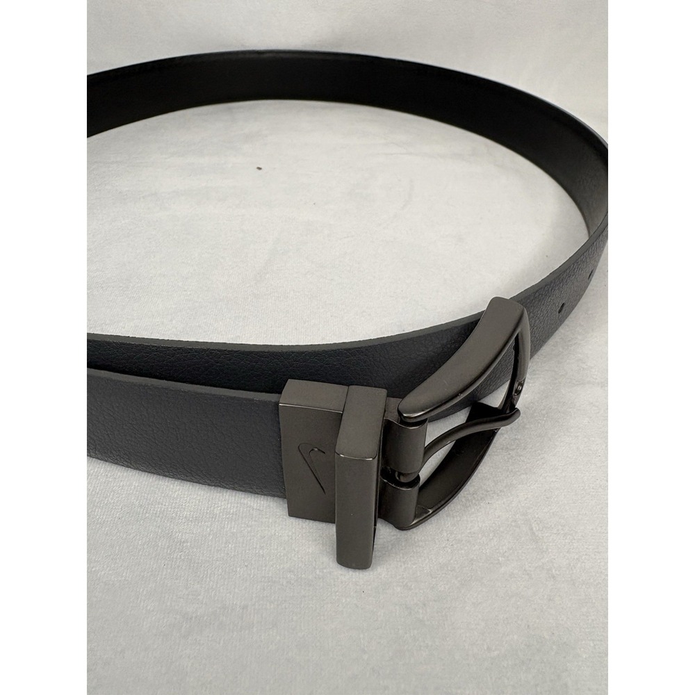 Nike Reversible Leather Belt Mens Small 35.5" Black Swoosh A80721 Golf